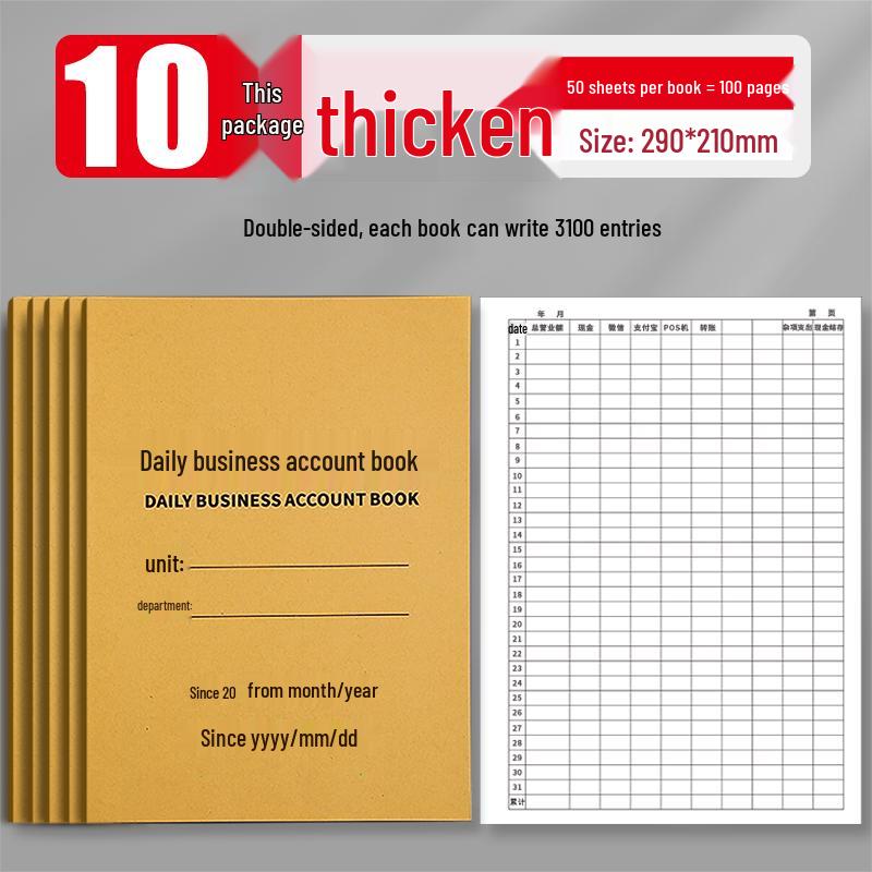 Daily Business & Inventory Ledger for Restaurant and Supermarket