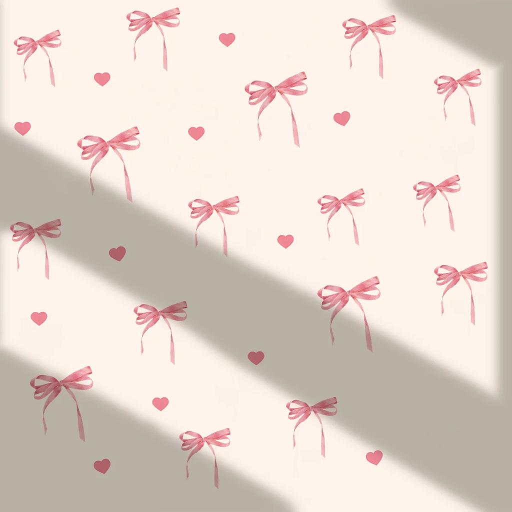 1PC Pink Bow Love Home Decor Stickers Closet Stickers Girl Heart Bedroom Wall Stickers Home Decoration Accessories