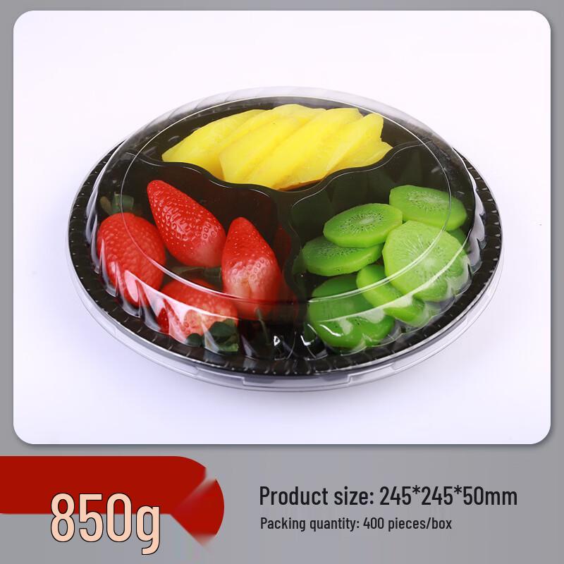 Disposable 3-Compartment Fruit Container