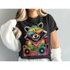 Cool Raccoon Tshirt Audio Pattern  Fun Animal Tshirt 80s Retro Style A Gift for Music Lovers Raccoon Enthusiast Tshirt