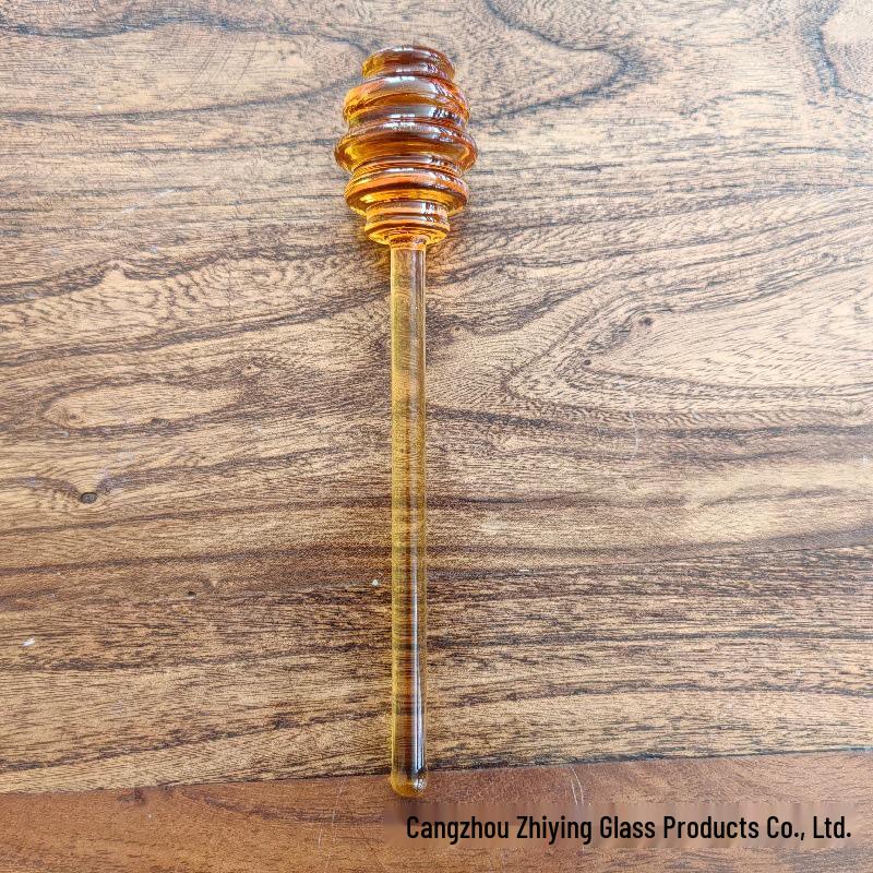 Honigglas aus hochborosilikatglas mit Rührstab - Transparenter Sirup- und Marmeladenbehälter