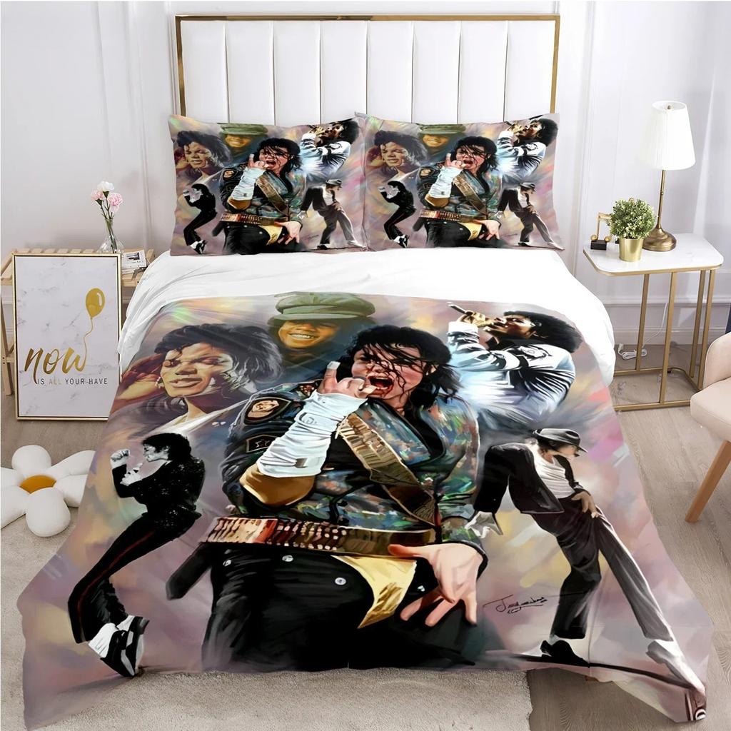 Michael Jackson Copripiumino Rock Federa Set Biancheria da Letto Adulto Ragazzo Ragazza Decorazione Camera da Letto Bambini Singolo Matrimoniale Grande Dimensioni
