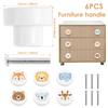 8/6Pcs Drawer Knobs Wooden Dresser Pull Handle with Screws Cute Creative Cabinets Knobs 3.5cm Decorative Round Wardrobe Door
