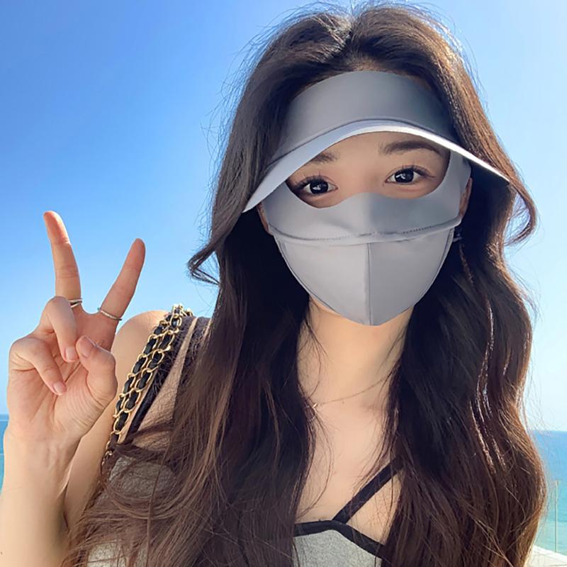 Eis Seide Sonnenschutzmaske UPF50+ Ganzgesichts-Anti-UV-Nackenschal Staubdicht 3D Atmungsaktiv Sonnenschutz Gesichtsmaske Outdoor 1 Stück