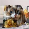 Ragdoll Katze und Rosen Muster Flanelldecke, Hohe Qualität, Bequem für Alle Jahreszeiten, Heimdekoration, Wärme und Komfort, Perfekt für Geschenke.