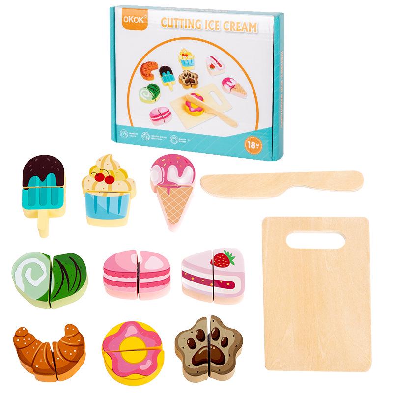 Kids' Wooden Fruit & Vegetable Cutting Playset for Early Learning
