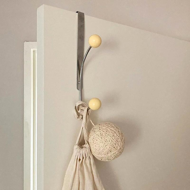 1 Pc Hook Behind The Door Cream Wind No Punching Required Originality Hook Iron Practical Cream Color Storage Coat  Hat Hook