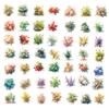 50 Watercolor Style Plant Paper Guitar Notebook Suitcase DIY Waterproof Stickers