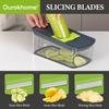 Mandolin Slicer for Kitchen Food, Hand Safe Vegetable Shredder with 6 Blades, Veggie Waffle Cutter for