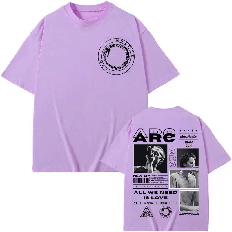 Canserbero All We Need Is Love Muerte Vida Tshirt Fashion Hip Hop Short Sleeve TShirt Men Women Oversized Cotton Tshirts