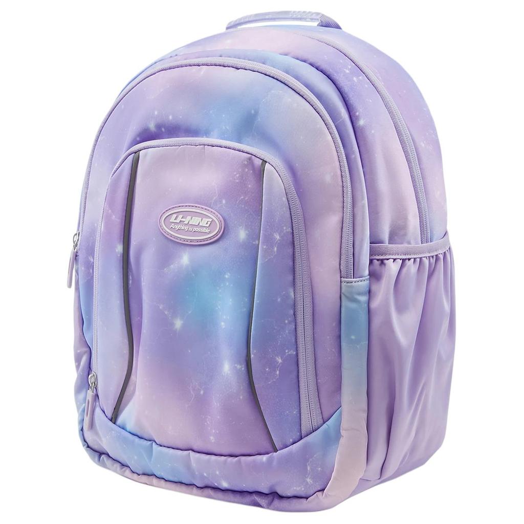 Zaino Li Ning Moda Casual Trendy Riflettente Poliestere Zaino per Bambini Lilla Chiaro YBSU083-4