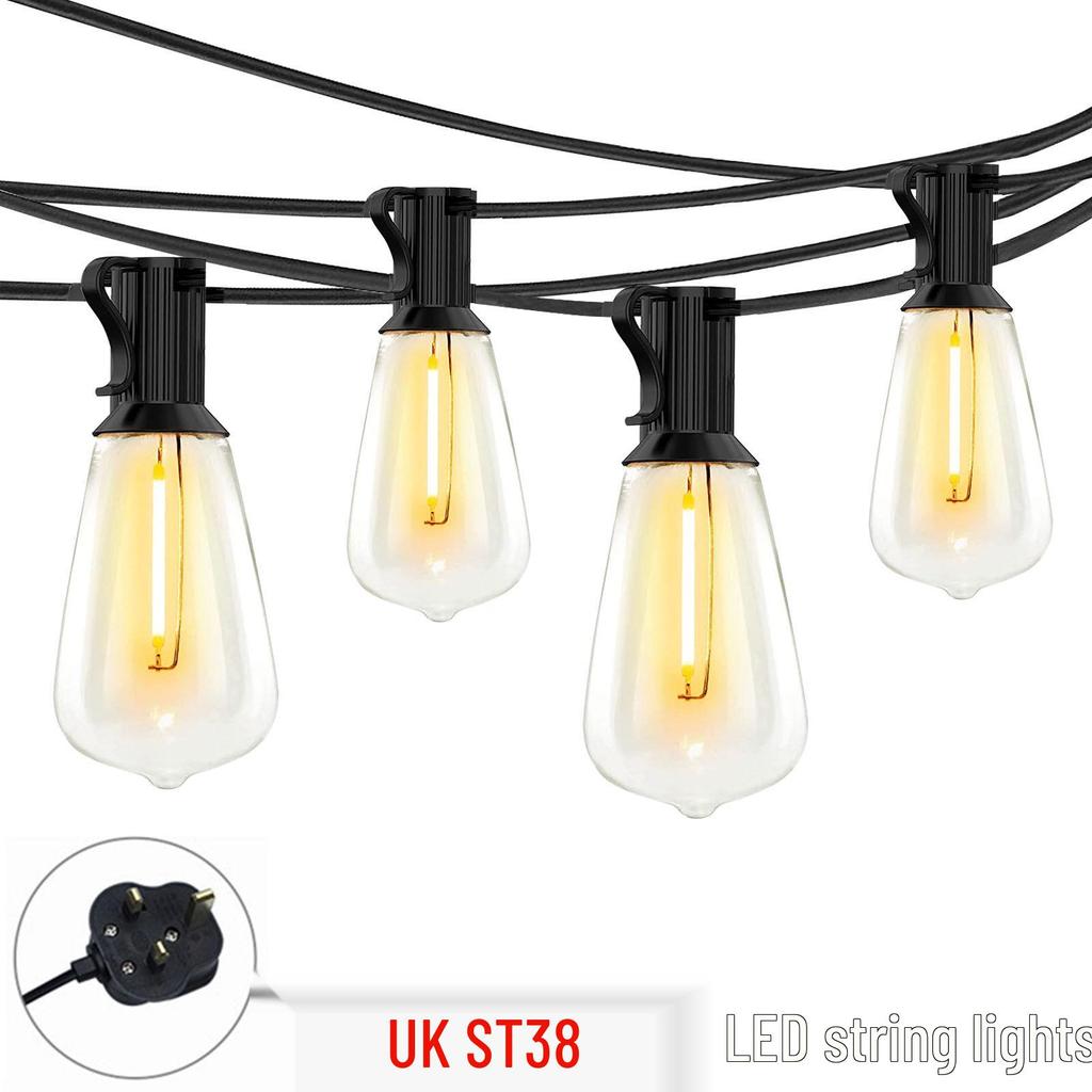 Best-Selling ST38 LED Globe String Lights - European Plug for Indoor/Outdoor Parties & Courtyard Decor