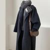 Women's Mid-Length Double-Sided Cashmere Coat - 2026 Autumn/Winter Korean Style, Loose Fit, Lazy Chic Wool Coat.