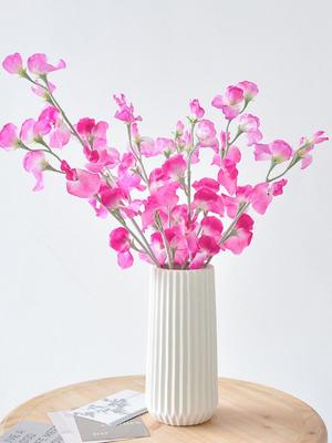 5 Ramo Flores de Seda Flor de Ervilha Artificial Arranjo de Flores Artificiais Vibrantemente Centro de Mesa Flores de Toque Real para Casamento Guirlanda Floral DIY