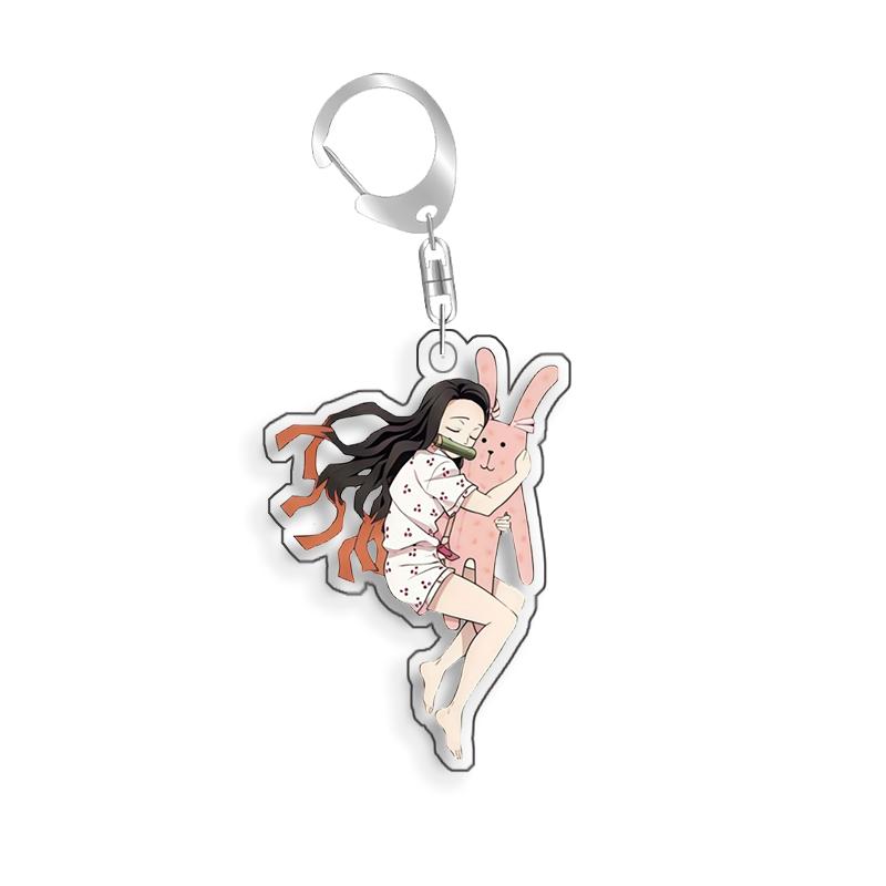 For Demon Slayer Tokitou Muichirou Daki Akaza Douma Gyutaro Acrylic Selfmade Cartoon Anime Keychain Pendant Toy Gift 5cm