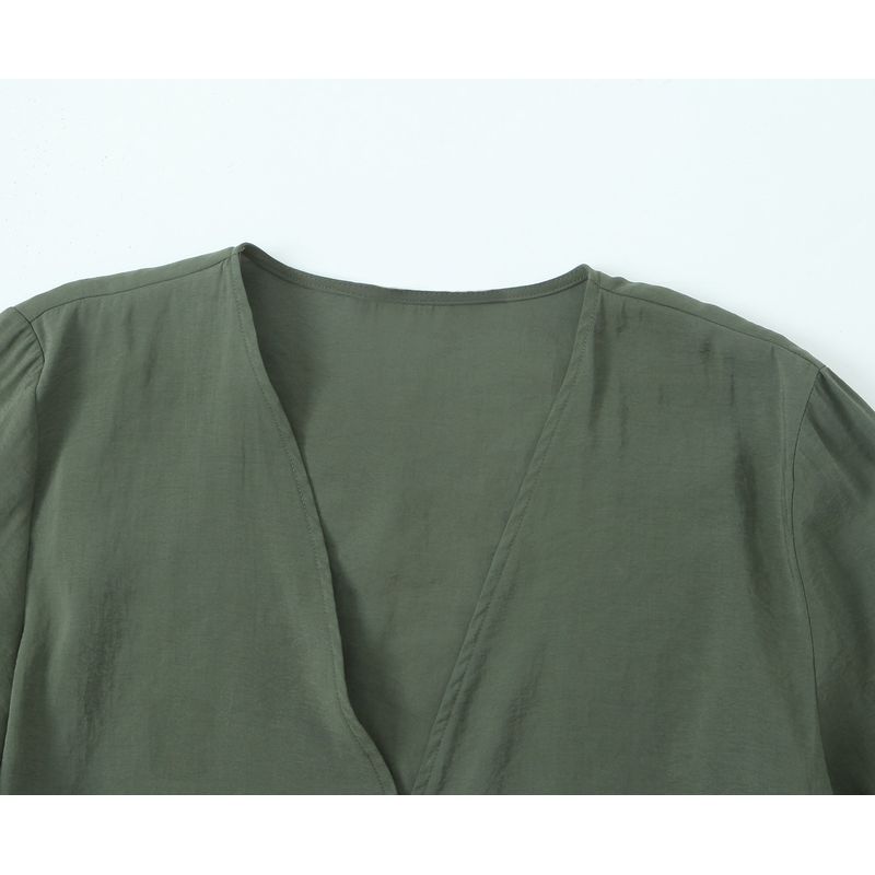 Kaslead New Arrival Women's Clothing Fashion Style Fashion All-Match Minimalist 2 Colors Vertical Short Shirt 4661110