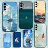 Sailing Ship Boat  Phone Case For Samsung S25,S24,S21,S22,S23,S30,Ultra,S20,Plus,Fe,Lite,Note,10,9,5G Black Cover
