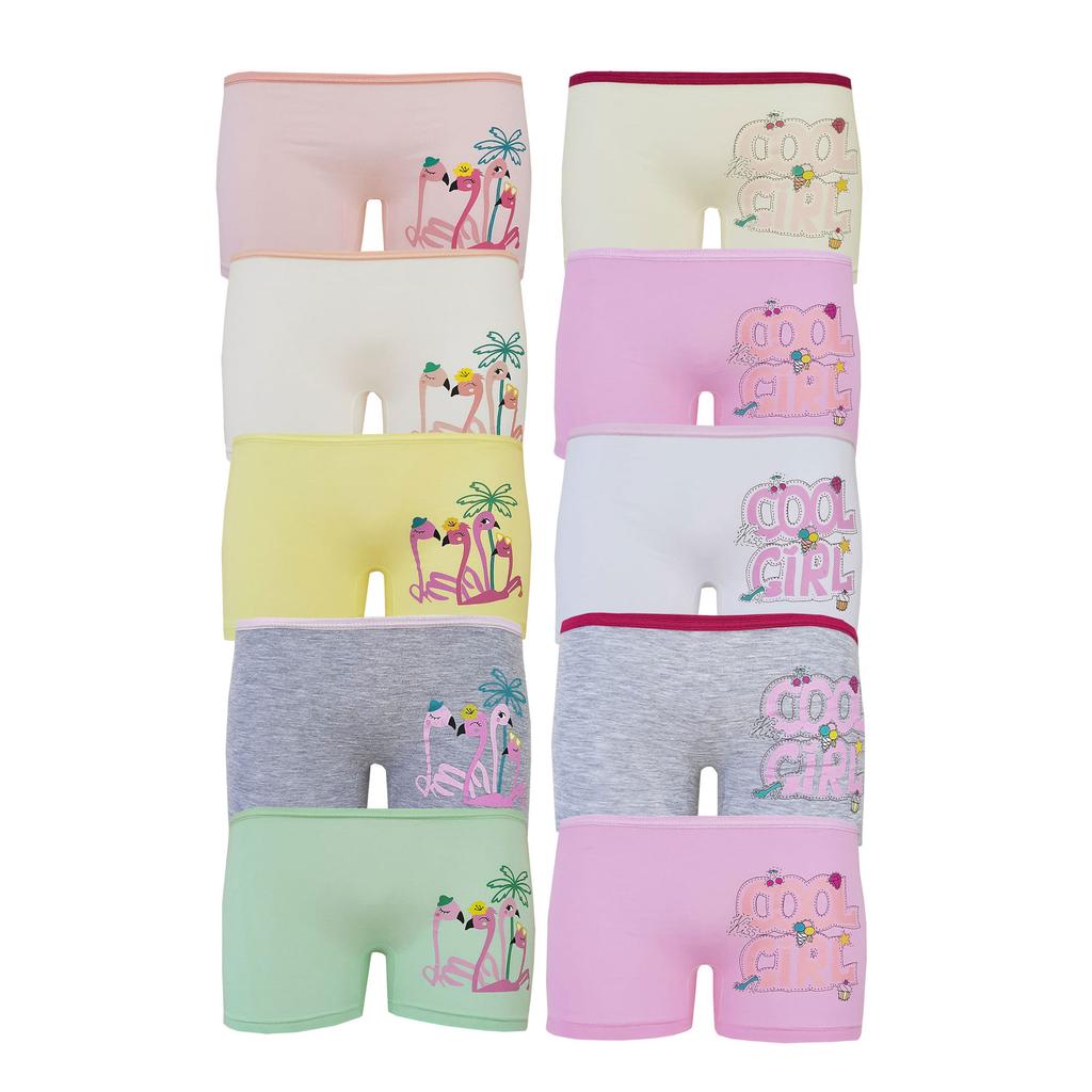 10 szt. Bokserki dziecięce kolorowe drukowane bawełniane wesołe