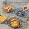 Transparent Gold Rim Fish Bone Dish Holder Set, Easy To Clean, Multipurpose for Living Room