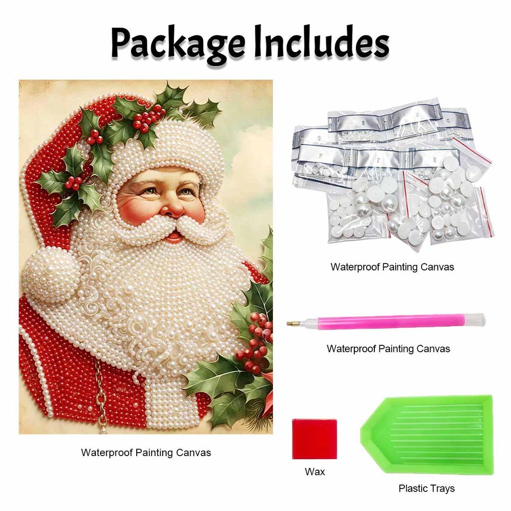 Christmas Pearl Painting Kit Handmade DIY Santa Claus Holly Home Decoration Painting