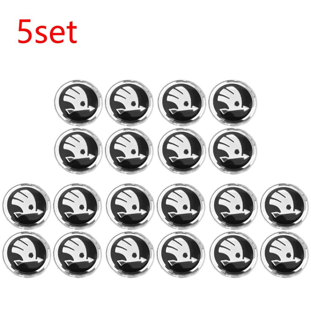 2025 Hot 1-5Sets Genuine Wheel Centre Cap Black 60MM Hub Cover for Skoda Octavia Fabia High Quality Durable Protection Easy Inst