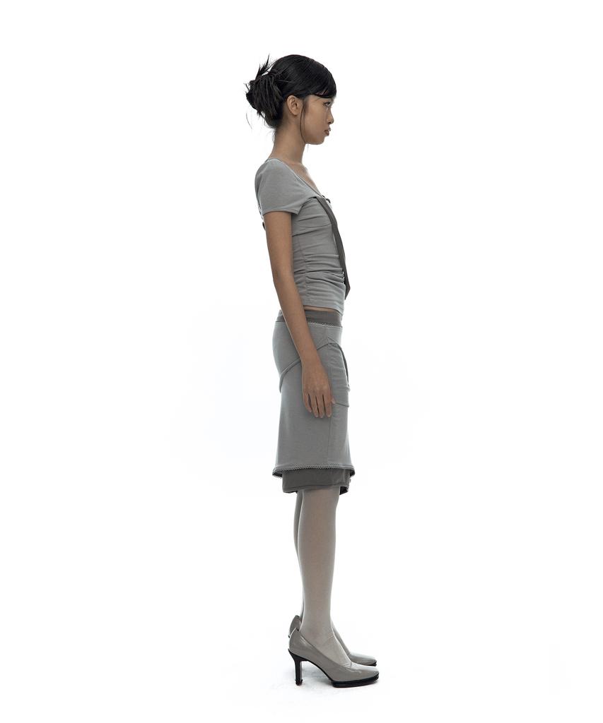 Kasiko Peek-A-Boo Strap Skirt Warm Gray