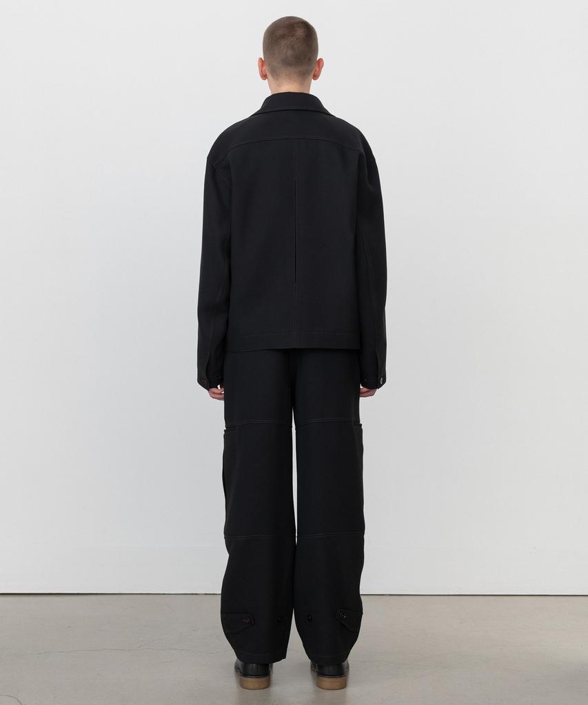 INSILENCE Wool Double Cloth Balloon Fit Pants Black