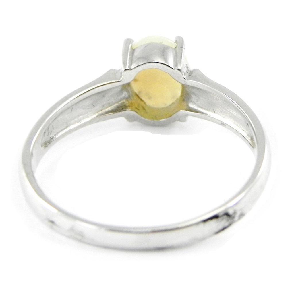 Inel de argint 'Goddess Opal' Argint alb (rodiu) - 8 mm