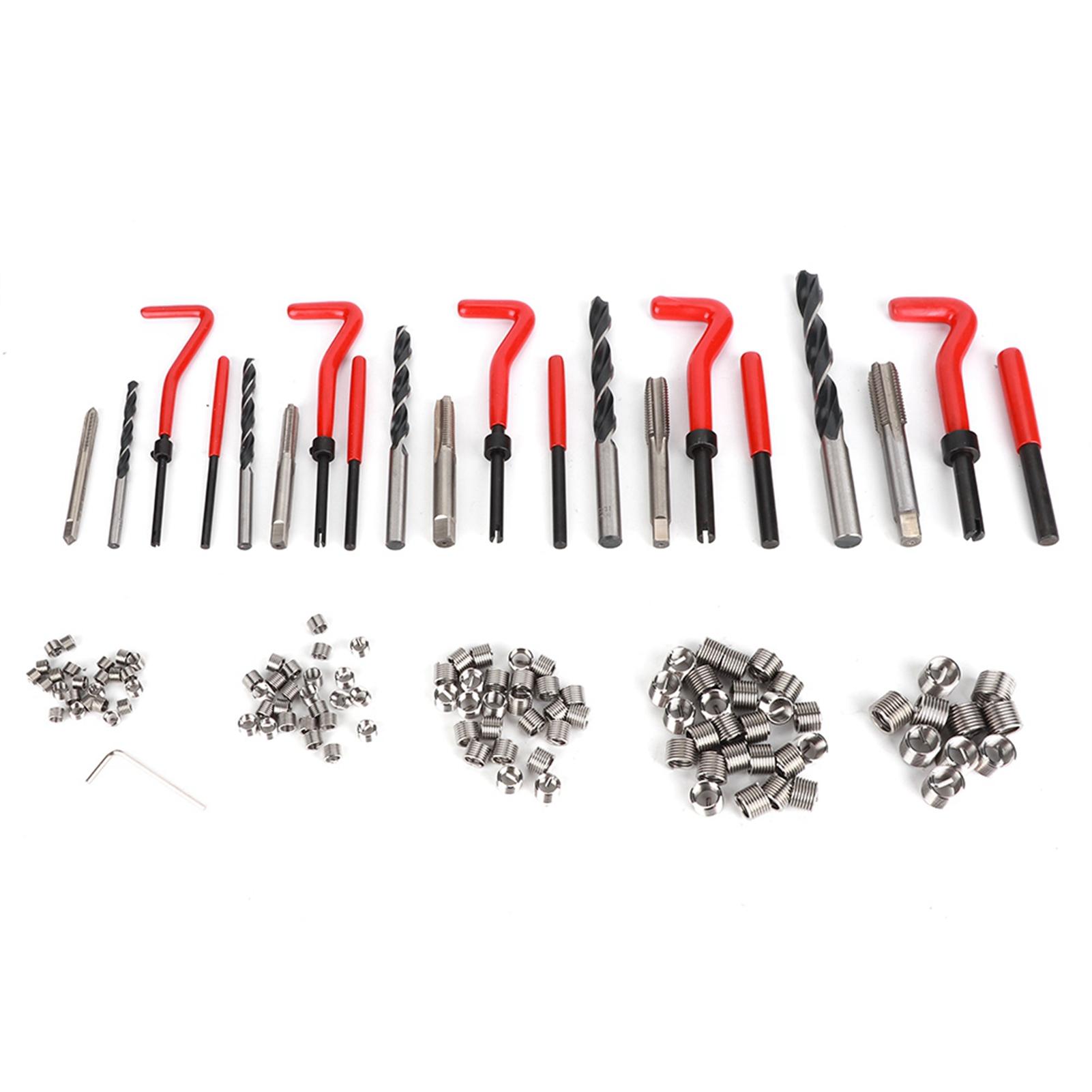 

131 шт. набор инструментов для ремонта резьбы, набор метчиков, комбинированный набор для удаления сломанных винтов и болтов белый