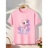 European Sizes Girls' Soft Pink & Purple Unicorn Wings T-Shirt - Pastel Fantasy Tee with Magical Unicorn & Print, Lightweight Breathable Fabric