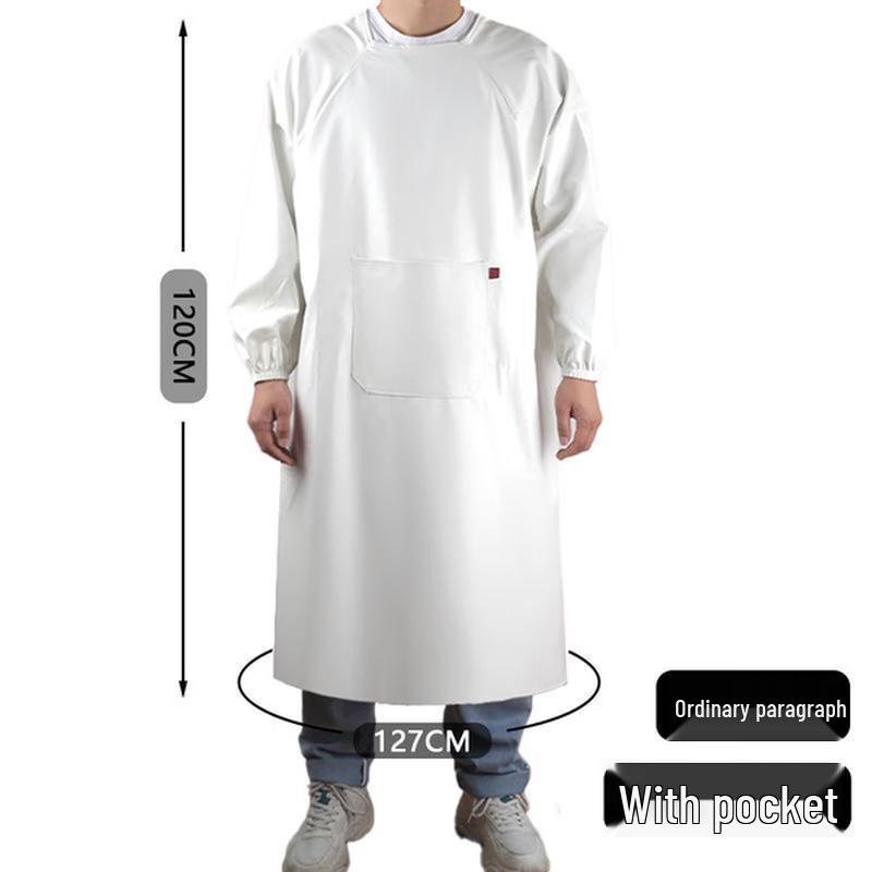 COFLYEE Waterproof Oilproof Long-Sleeved Work Apron