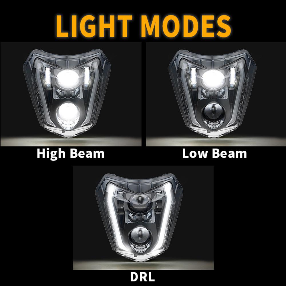 Motocross Enduro Dual Sport Light E24-mark Motorcycle LED Headlight For TC FE TE EXC XCW XCF 125 250 300 350 450 530 690 SMR