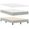Box Spring Bed with Mattress Light Grey 120 x 190 cm Velvet