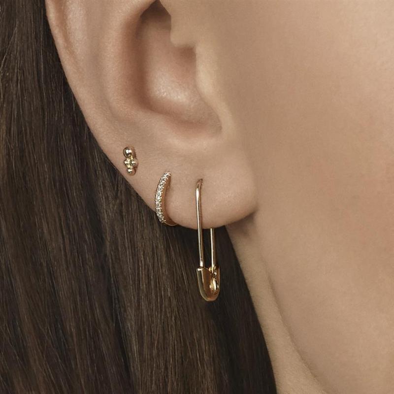 Classic Safety Pin Earings for Women Men Unisex Paper Clip Gold Silver Black Color Zinc Alloy Fashion Earings Jewelry Gift