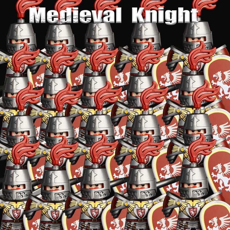 Medieval Military Soldier Series Building Blocks Castle Black Eagle Green Dragon Knights Figures Militia Accessories Bricks Toys