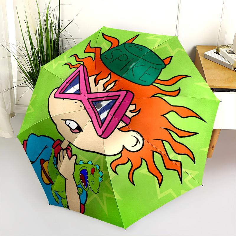 Rugrats pattern, automatic folding umbrella, portable and foldable design, 8 ribs, a Christmas or birthday gift.