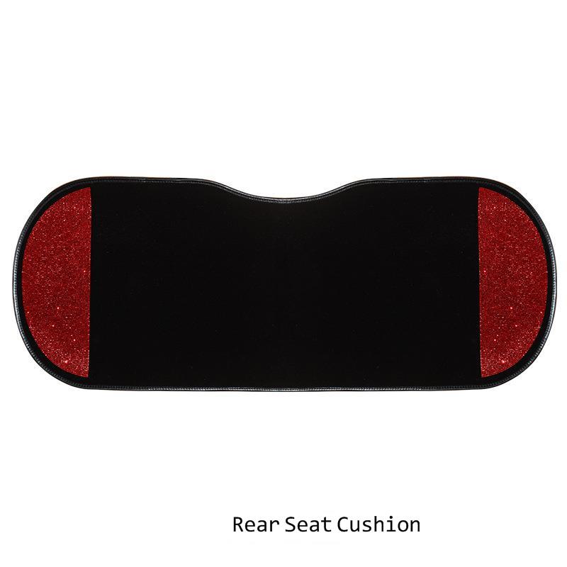 Autositzbezug-Set, Bling-Innenzubehör für Frauen, Diamant-Kopf-Rückenlehnenkissen-Schutz, Rücksitz-Schutzpolster