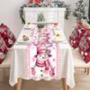 Pink Christmas Table Runner Santa Claus Table Flag Christmas Decorations For Home 2025 Xmas Navidad Gifts New Year Tablecloth