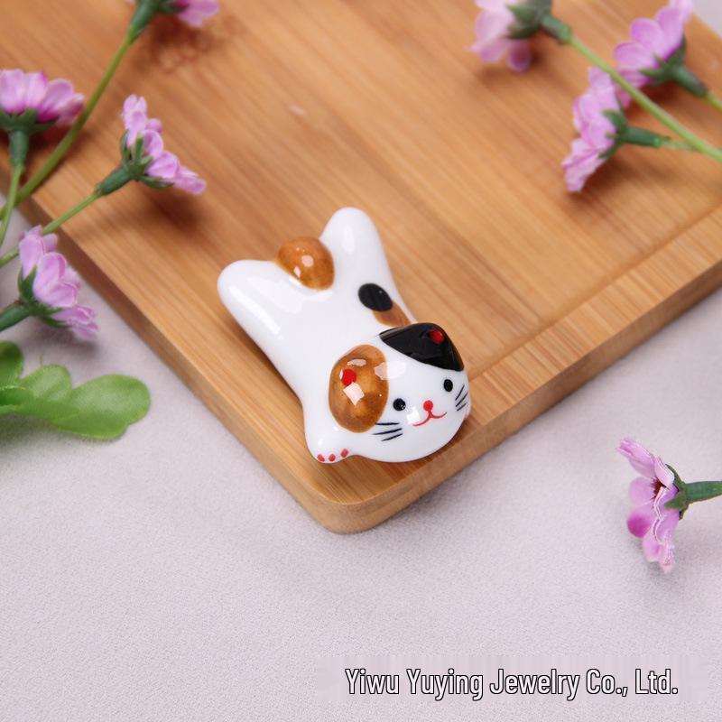 Ceramic Cat Chopstick Rest & Pen Holder Ornament