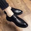 Men's Brock Leather Shoes Summer New Dress Business Height Increase Breathable Wedding Shoes Groom Derby Shoes Men's Shoes
