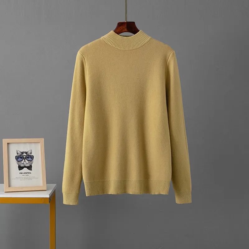 Cross-Border Autumn and Winter New Foreign Trade Half-high Collar Wool Fleece-lined Top Thick