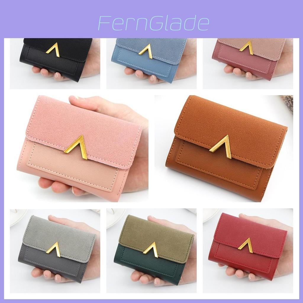 Stylish Ladies' Short Wallet With Large Capacity And Multiple Compartments, Candy-colored And Soft Pu Leather