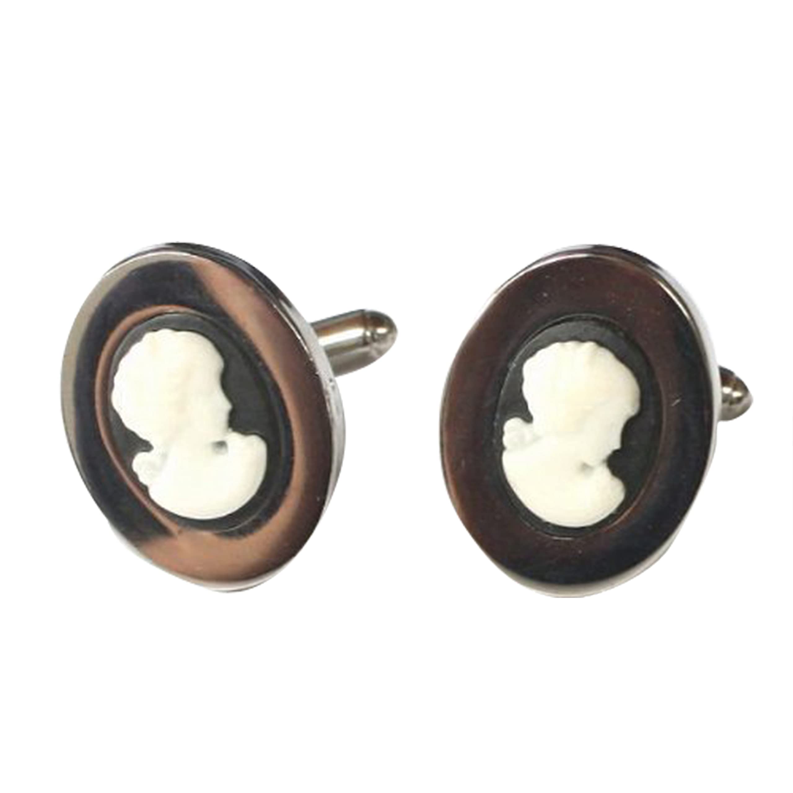 

Kamakura Cufflinks Workshop Black Cameo Cuffs cf006 [Запонки, Запонки] белый