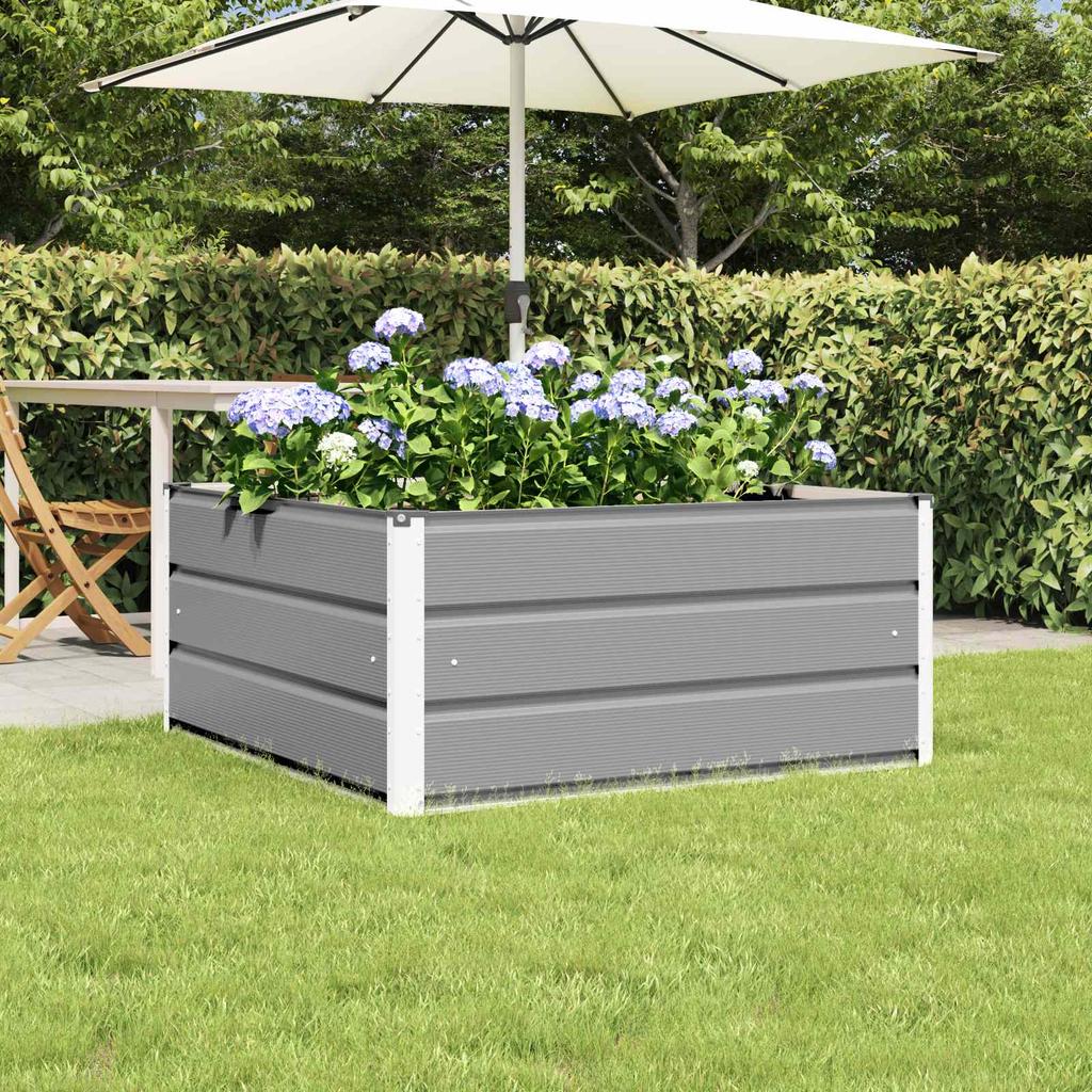 Plant Pot Light Grey 100 X 100 X 45 Cm Steel