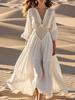 Patchwork Beach Vacation Hollow Out Dress