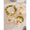 Yhpup Waterproof Trendy Petal Flower Handmade Necklace Bracelet Earrings Ring Fashion Stainless Steel PVD Plated Popular Jewelry