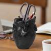 Creative Heart Shaped Resin Pen Holder Desktop Organizer Office Study Bookshelf Decor Art Supply Storage Accessory