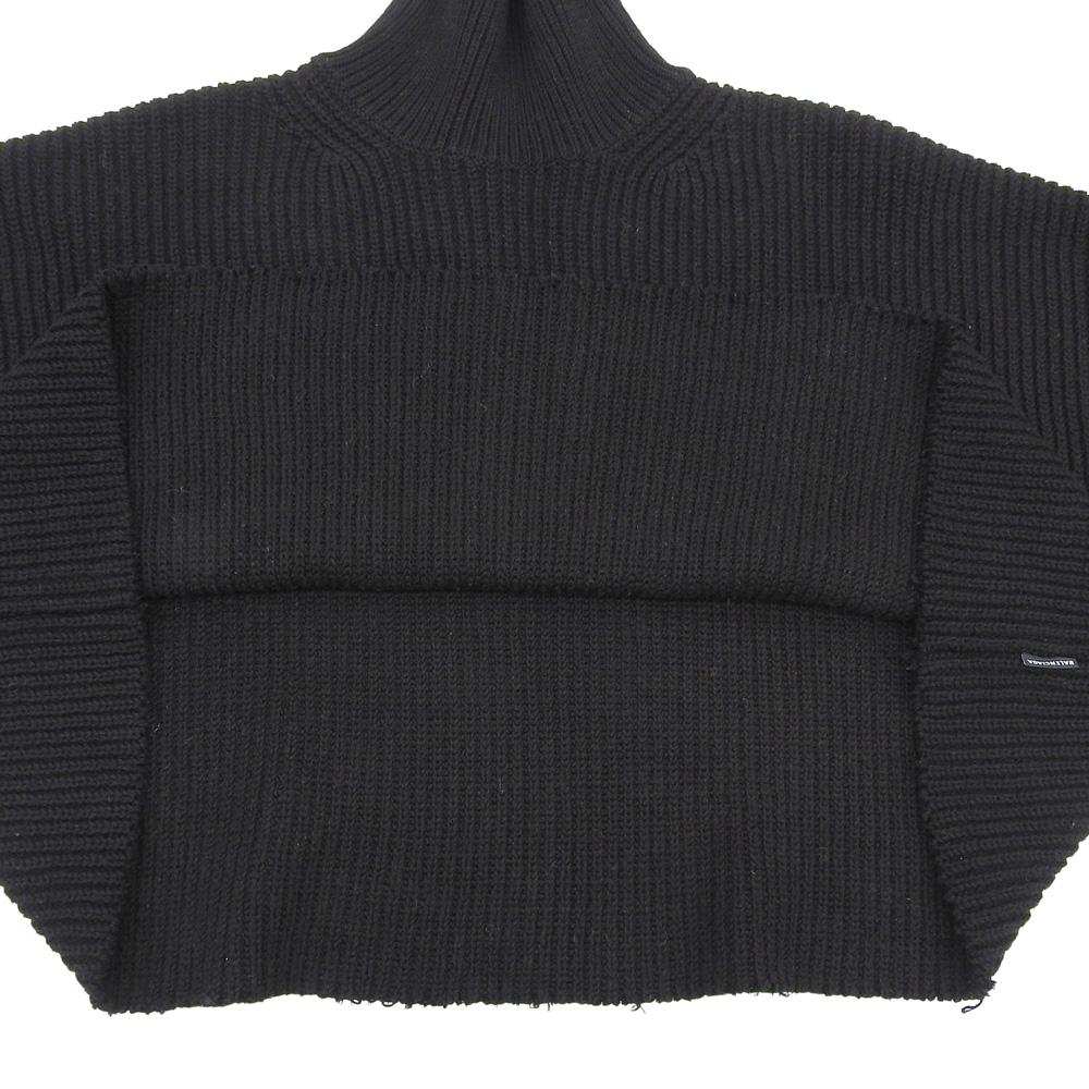 BALENCIAGA Cotton Turtleneck Cropped Knit Top, Women's, Black, XS, 682002, 2021 tops XS blackUsed