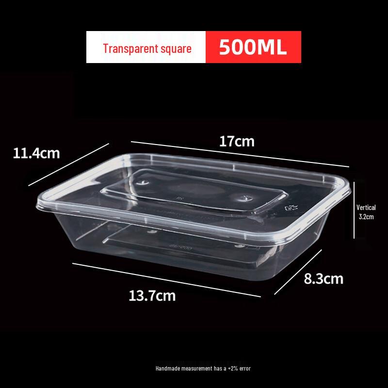 

Miaojiayi Disposable 500ml Round Plastic Food Containers (10 Sets) 500ml