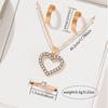 4 Piece Set Women Diamond Inlaid Love Zircon Set With Fashionable Temperament Sweet And Creative Design Heart Shaped Necklace